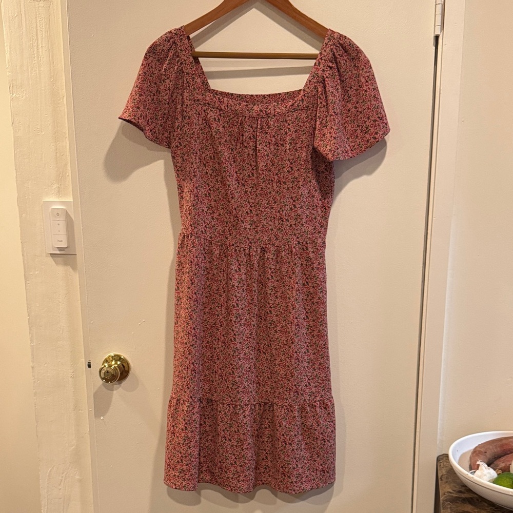 Monteau Rose Floral Midi Dress